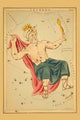 Astronomical chart poster print featuring a seated man forming a constellation by Aspin Jehosaphat.
