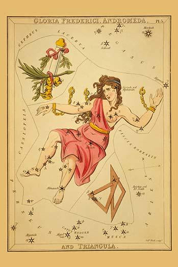 Andromeda in Chains Astronomical Chart Poster Print