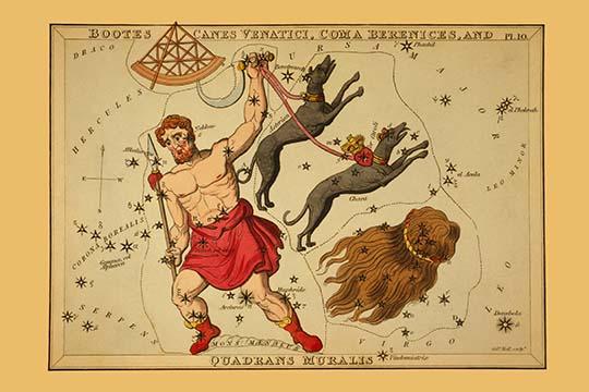 Bootes the Ploughman Astronomical Chart Poster Print by Aspin Jehosaphat