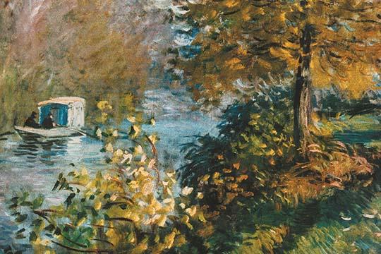 A Boat Transformed into a Studio Art Print by Claude Monet