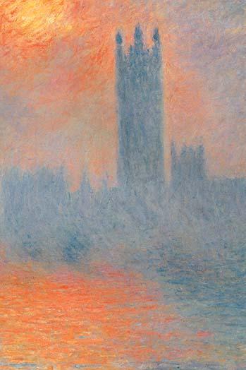 Feeling of the Building, River, and Sky poster print by Claude Monet.