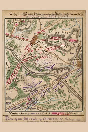 Second Battle of Bull Run Engagement Poster Print, historical artwork.
