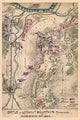 Lookout Mountain Terrain Map Poster Print depicting Civil War history.