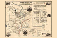 Historical poster print showing Union and Confederate forces positions on December 31, 1862.