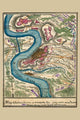 Vicksburg Battlefield Map Poster Print showcasing Union troop positions and Confederate defenses.
