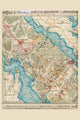 Peninsula Campaign Map Poster Print showing troop movements and geographical features.