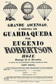 Eugene Robertson Balloon Ascension Poster Print featuring balloon and parachutes.