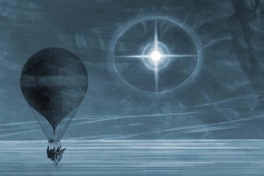 Lunar Halo and Luminescent Cross Poster Print from 1875 Balloon Flight