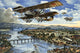 Japanese Army Attacks from Sky, Water, and Shore Poster Print