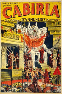Cabiria Sacrifice Scene Poster Print by N. Morgello, silent era film art.
