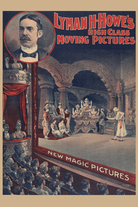 People Watching Movie in Theater Poster Print featuring Lyman H. Howe's portrait.