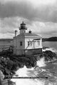 Bandon Lighthouse Vintage Postcard Poster Print showcasing the iconic lighthouse in Oregon.