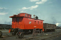 C & NW Railroad Caboose Reconstruction Poster Print showcasing a rebuilt caboose in Chicago