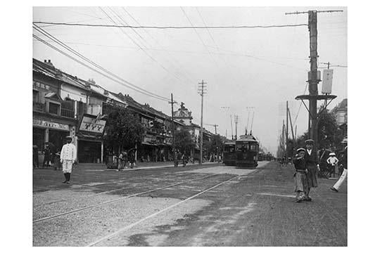 Japanese trolleys and cable cars in Tokyo poster print