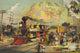 Well-dressed passengers waiting at the Illinois Central Railroad station poster print.