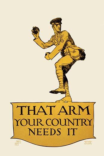 Soldier Pitching a Baseball Art Print by Preissig