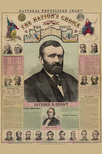 National Republican Chart with Grant Portrait Poster Print