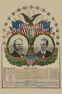 Rutherford B. Hayes and William A. Wheeler Portraits Poster Print showcasing U.S. Presidents.