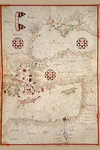 Portolan Map of Turkey Mediterranean Adriatic Aegean Poster Print