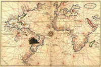 World Map from Portolan Atlas - Oval Projection Poster Print