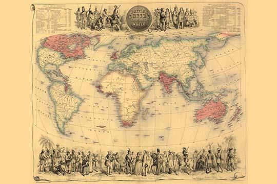 British Empire Throughout the World Illustrated Peoples Poster Print by John Bartholomew