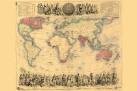 British Empire Throughout the World Illustrated Peoples Poster Print by John Bartholomew
