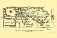 Early World Map by Gregor Reisch dating from 1525, detailed poster print