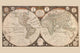 A New Map of the World Poster Print by Thomas Kitchen, showcasing celestial elements and discoveries.