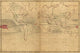Map of the World showing wind patterns and circumnavigation routes Poster Print by Captain Charles Wilkes