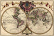 Two Spheres in Circles with Ribbon Flourish Poster Print by Guillaume de L'Isle
