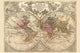 Two Spheres in Circles Ribbon Flourish Poster Print by Guillaume de L'Isle