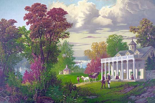 Mount Vernon poster print depicting President George Washington's Virginia home