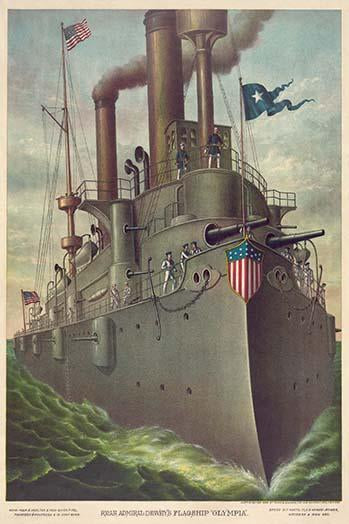 Rear Admiral Dewey's flagship Olympia Poster Print