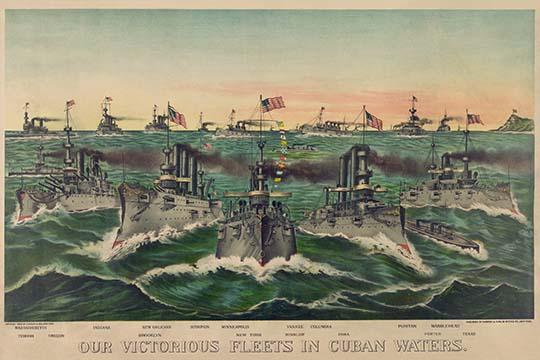 Fleet of Battleships poster print showcasing naval vessels in a task formation