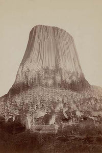 Devil's Tower Poster Print by John C.H. Grabill showcasing the iconic geological formation in Wyoming.
