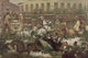 Crowded street scene with sleighs in front of Barnum's Museum, New York City poster print.