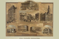 The World's Exchanges vintage art poster print on heavy stock paper.