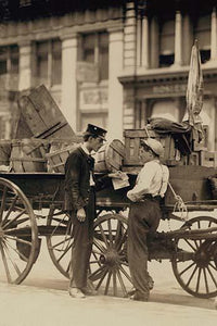 Messenger Boys in Conversation at Union Square, New York Poster Print