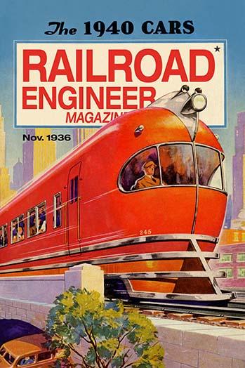 Cover for Railroad Engineer Magazine Poster Print showing iconic railroad design.
