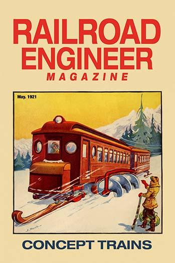 Cover for the Railroad Engineer magazine poster print showcasing vintage railway art.