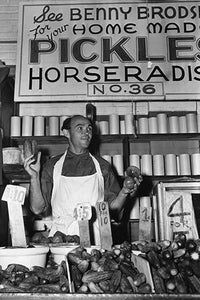 Pushcart Vendor selling pickles and horseradish poster print