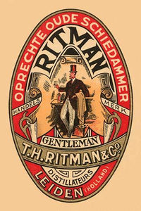 T.H. Ritman & Co. Liquor Label Poster Print showcasing vintage Dutch distilling art.