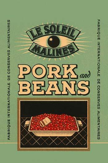 Vintage American Pork and Beans Label Poster Print