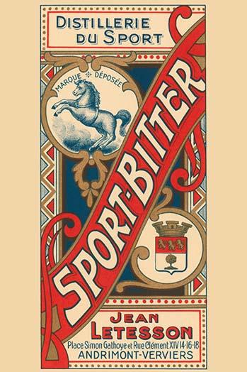 Sport Bitter Vintage Liquor Label Poster Print by Jean Letesson