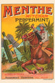 Menthe Mitcham Peppermint Poster Print featuring cowboy and palm trees
