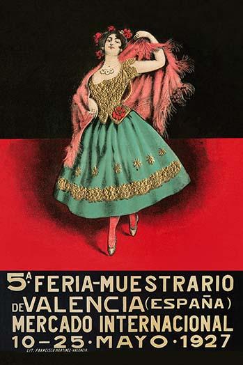 Valencia Book Fair 1927 Modern Poster Print by Sara Pierce