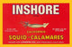 Vintage squid crate label poster print showcasing seafood packaging