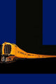 Vintage diesel passenger train poster print showcasing a powerful train on a crate label.