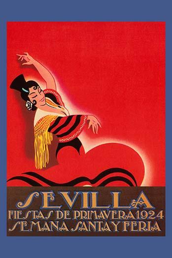 Sevilla Festival Spanish Dancer Poster Print by Sara Pierce, 1924