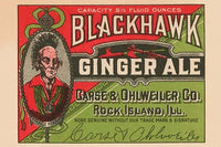 Blackhawk Ginger Ale Soda Bottle Label Poster Print featuring Native American theme.